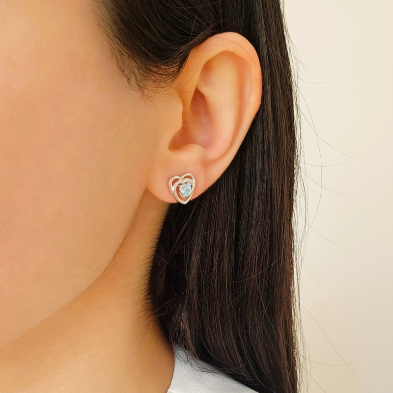 Boucles d'oreilles Cœurs d'Azur – Image 2