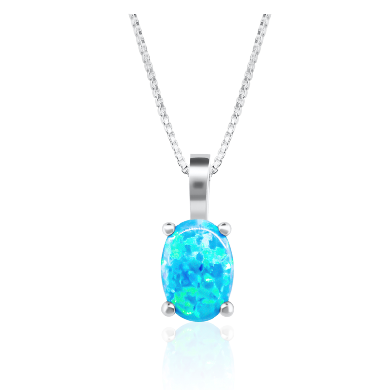 Collier Opale Bleue