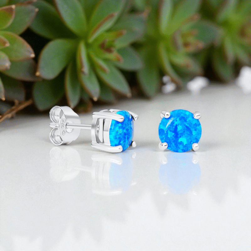 Boucles d'oreilles Opale Bleue – Image 2